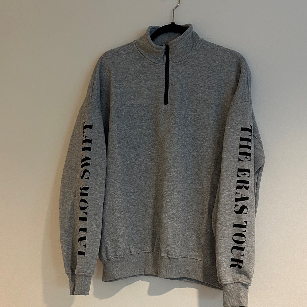 Gray Half-Zip Taylor Swift Eras Tour Sweater